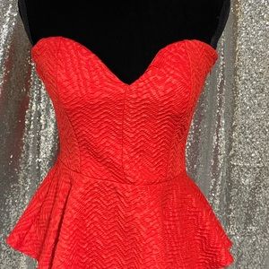 Arden B red peplum shirt size large